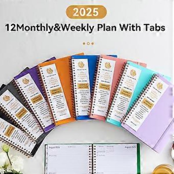 2025 Daglig Ugentlig Månedlig Planlægger Dateret Side fra Januar 2025-December 2025 Dobbelt Spiralbinding 2025 Akademisk Planlægger Lyse Lilla (Lyse Lilla)