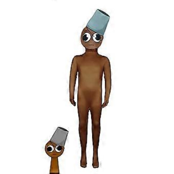 Sprunki Cosplay Kostume Jumpsuit Festlig Udklædning Bodysuit (170 Brun)