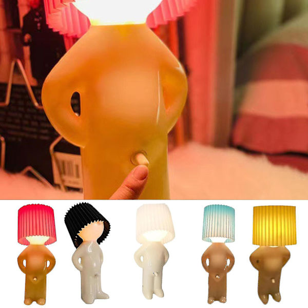 Blå bordslampa för blyga män, kreativ bordslampa för stygg pojke