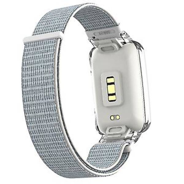 PC-fodral + Nylon Loop-rem för Xiaomi Mi Band 7 Pro (Vit)