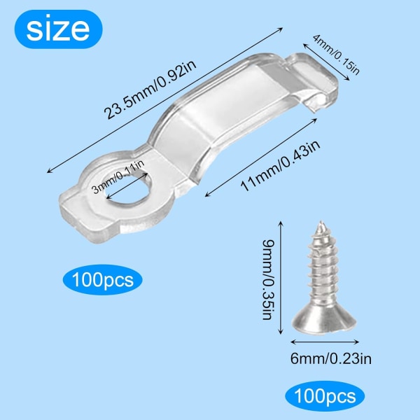 100 stk festeklips for LED-striper, koblingsklips for LED-festing