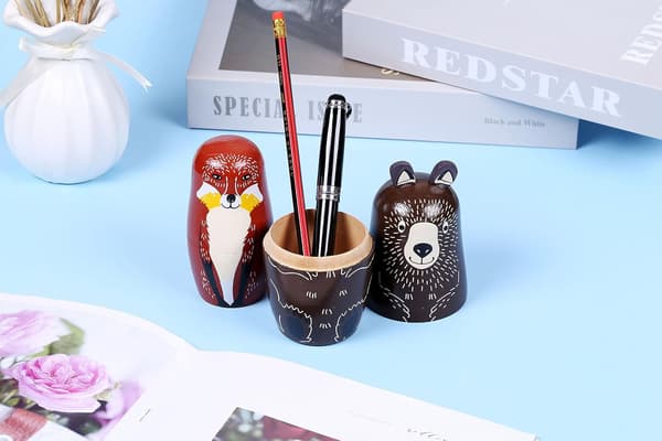 Bjørn Russiske Nesting Dolls Matryoshka Tre Stacking Nested Set 5