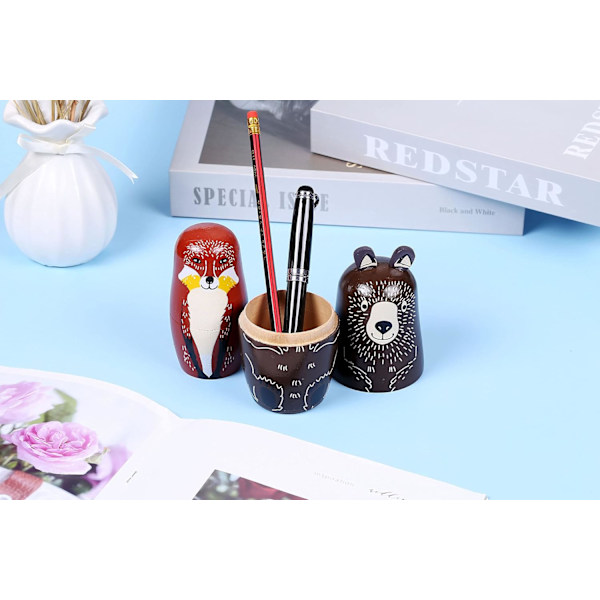 Karhu Venäläiset Nesting Nuket Matryoshka Puu Pinoaminen Sisäkkäinen Sarja 5