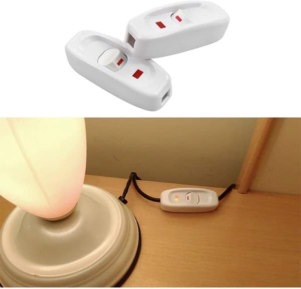 PEAK-EU 2-pak AC 250V 10A Inline På/Av Vippebryter Skrivebordslampe
