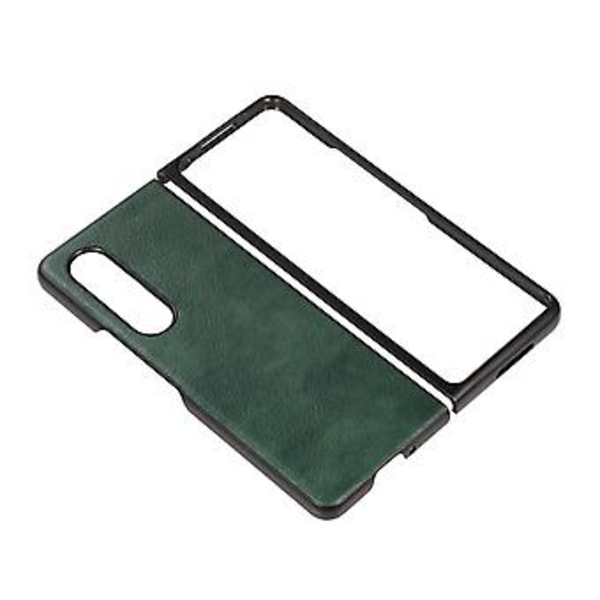 Tvåfärgat fodral med lychee-struktur för Samsung Galaxy Z Fold4 (Grön)