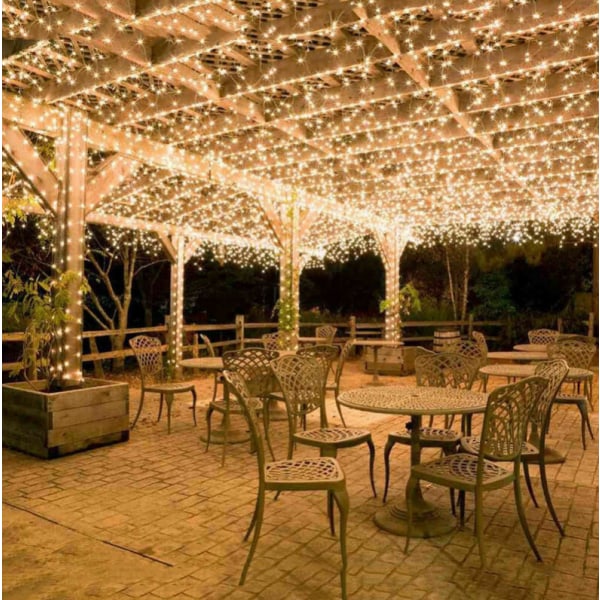 3,5*0,5 meter 96 lys 24 hengende varmhvite LED-lyssnor