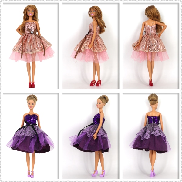 2 set dockkläder, lämplig för nya 30 cm dockkläder, fluffig prinsessklänning dressing set, mode