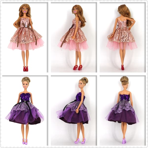2 set dockkläder, lämpliga för nya 30 cm dockkläder, fluffig prinsessklänning dressing set, mode