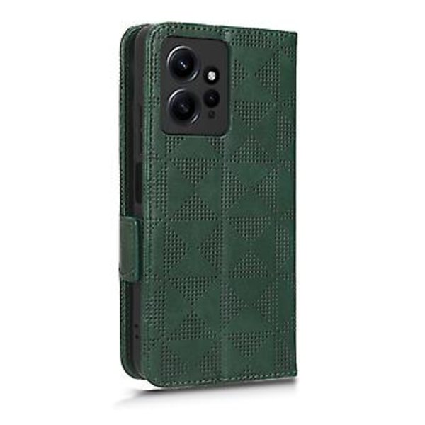 Læder Telefon Case til Xiaomi Redmi Note 12 4G Global (Grøn)