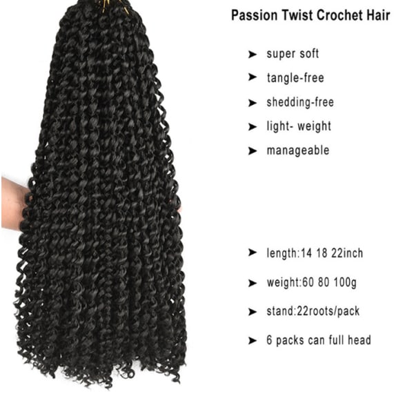 Twist Hair, 22 tråder 14 tommer Heklefletter Meches For Fletter
