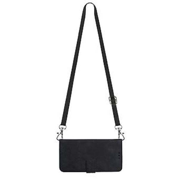 Crossbody Embosseret Etui Til iPhone 12 Pro Max (Sort)