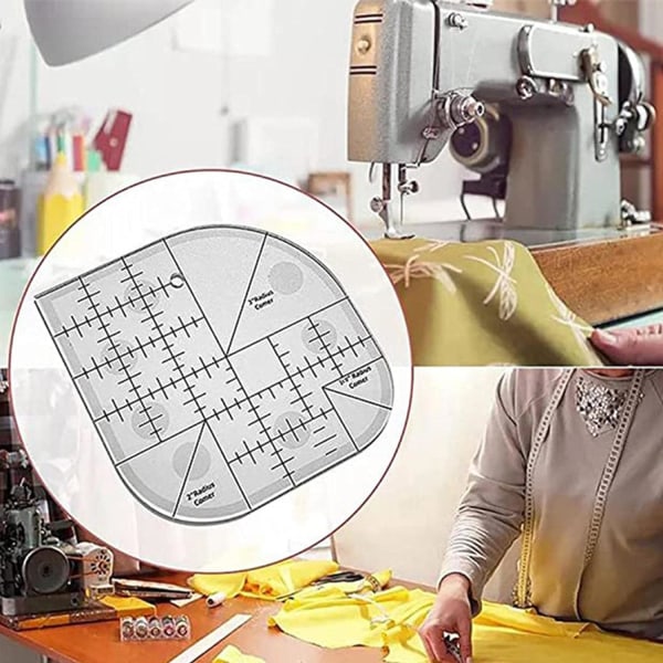 1 st Curved Angle Ruler för Quilting, Sewing Patchwork - Round Edg