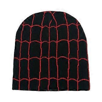 Män Kvinnor Spider Man Stickad Mössa Vinter Varma Skullies Mössor Cosplay Kostym (Svart)