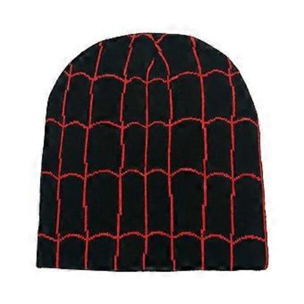 Mænd Kvinder Spider-Man Strikket Beanie Hat Vinter Varmt Skullies Caps Cosplay Kostume (Sort)
