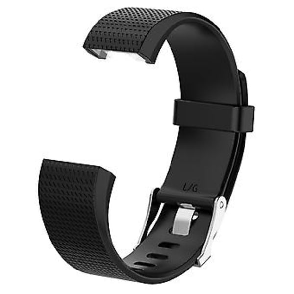 For Fitbit Charge 2 Vanlig Tekstur Silikon Klokkearmbånd med Spenne, Størrelse: S (Hvit) S (Rød)