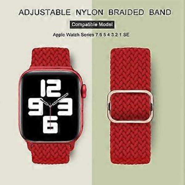 Strækbare Nylon Solo Loop Bands Kompatibel med Apple Watch Band 41mm 40mm 38mm til Kvinder Mænd, Justerbar Elastisk Flettet Rem Sport Håndledsremme til iW
