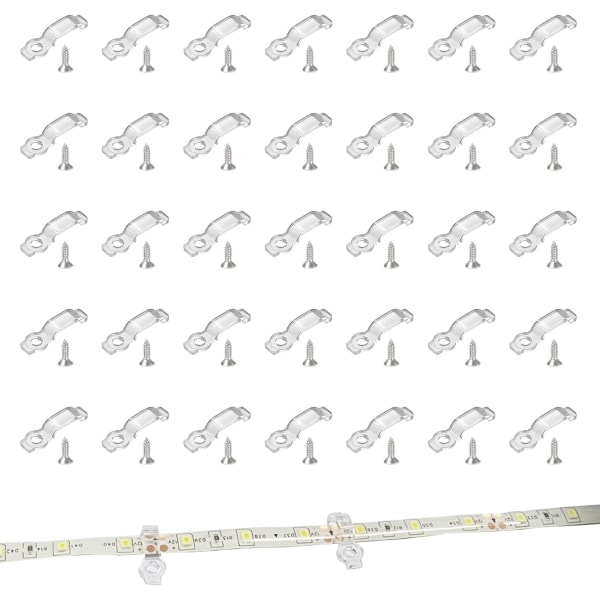 100 stk festeklips for LED-striper, koblingsklips for LED-festing