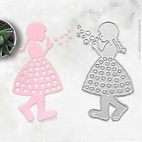 Lille Pige Skæreforme Embossing Die Cuts til Fødselsdagskort Gavekortfremstilling