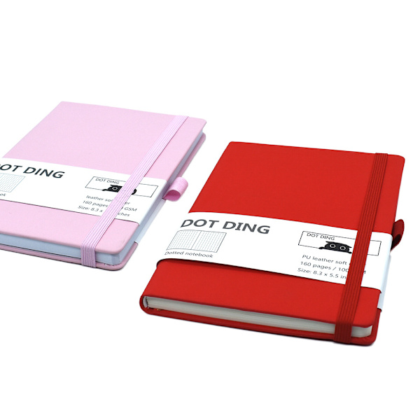 Læder Softcover Business Notesbog, Dot Grid Notesbog 100 GSM - Sort Black