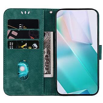 Prässattu nahkakotelo iPhone 13 Pro Maxille (Vihreä)