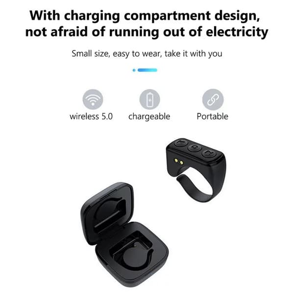Musta Bluetooth-kaukosäädin, sopii iPhoneen, Androidiin