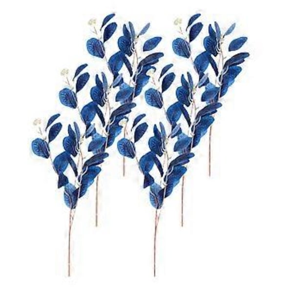 6 st Simulerade Eukalyptuskvistar Konstgjorda Eukalyptusblad Stjälkar Grönska Stjälkar för Blomsterarrangemang