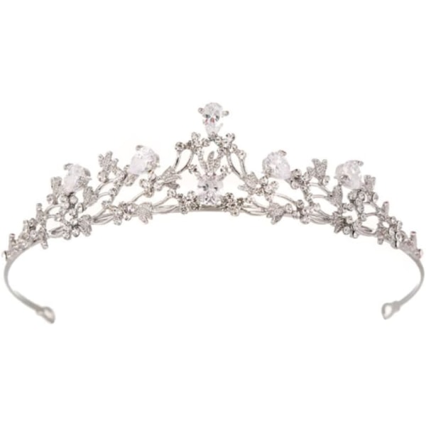 Crystal Tiara Crown, Koppar Zirkon Rhinestone Crown Tiara Encruste