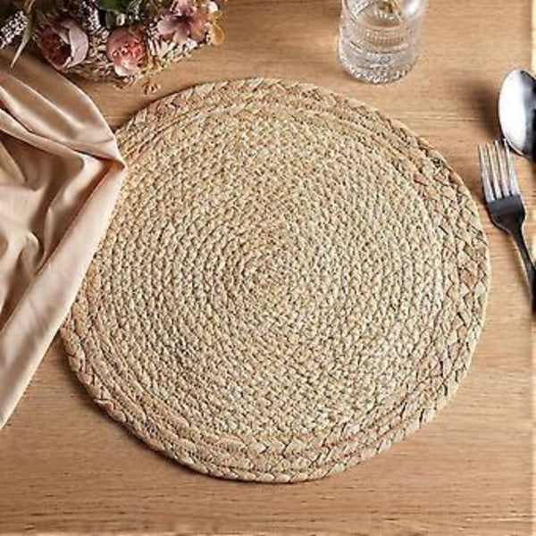 Boho Pöytätabletit, 6 kpl, Käsintehdyt Luonnonmukaiset Kudotut Vesihyasintit Ruokapöydälle