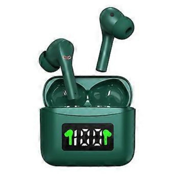 Bluetooth headset høj kvalitet lang batterilevetid stort batteri in-ear high-end støjreducerende hovedtelefoner til mænd og kvinder (grøn)