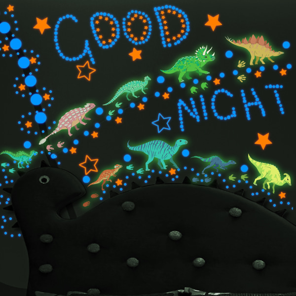 Luminous Dinosaur Wall Sticker,Colorful Dinosaurs Wall Stick