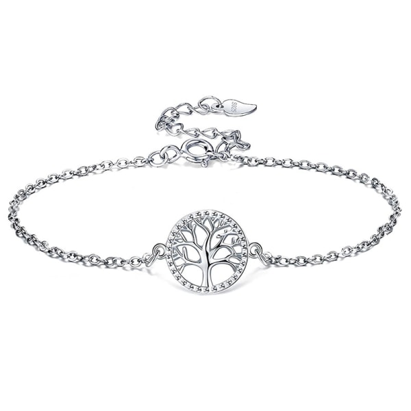 Tree of Life Armband Dam 925 Sterling Silver Med Zirkoner