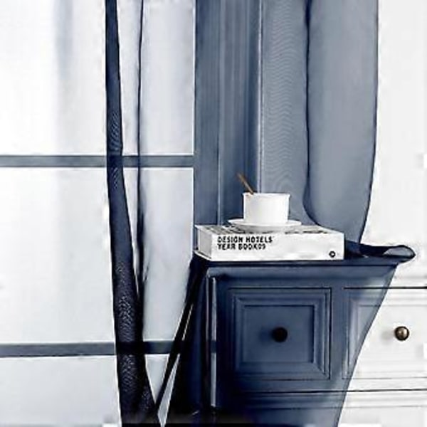 Sjønne Hvite Gardiner, Sjønne Gardiner 84 Tommer Lange 2 Paneler Sett, Stanglomme Voile Fimly Sjønne Gardiner for Stue/Soverom, 2stk, Hver 42\" B x 84\" L