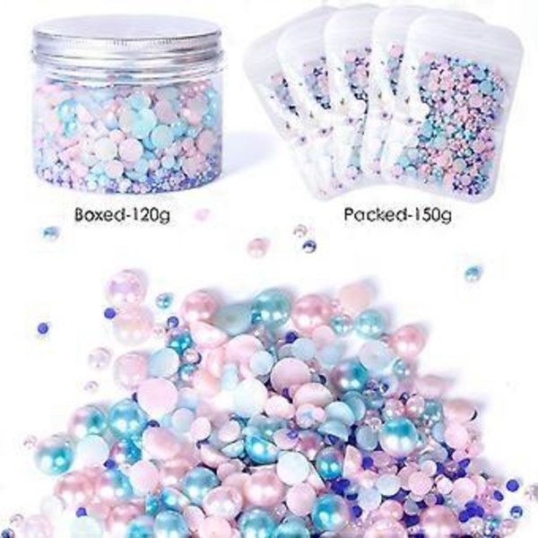 Litteät helmet strassikivisarja, sekoitettu koko 3mm-10mm, hartsi strassikivet, puolikkaat helmet askarteluun, puoliympyrän muotoiset litteät helmet (120g V)