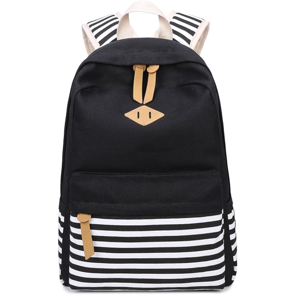 Causal Canvas Stripe Ryggsekk Søte Tenårings Ryggsekker For Jenter Skole