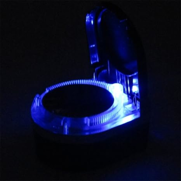 Mini Bärbar Bil Askopp Blå LED-Lampa för Instrumentbräda Ciga