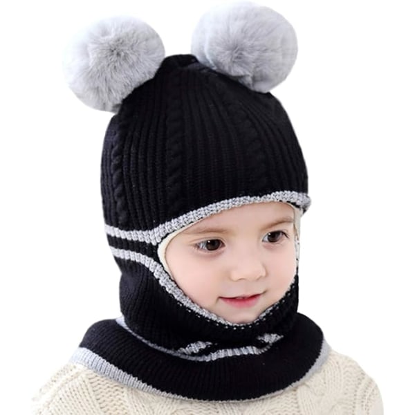 Toddler Vinterhatt, Baby Vinterhatt, Flickor Pojkar Fleecefodrad Wint