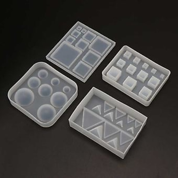 Alla Storlekar Fyrkantig Rund för Triangel DIY Geometrisk Resin Silikonform Smycken Också