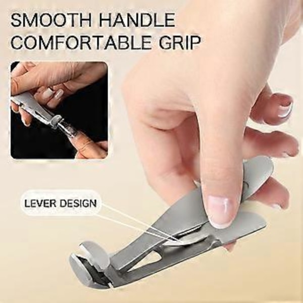 Nagelklippare för Tjocka Naglar Ultra Bred Käke Öppning Nagelklippare Set Rostfritt Stål Tånagel Trimmer (Paket Svart)