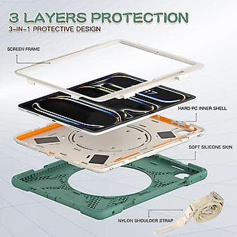 Silikon PC-tablettveske for iPad Pro 13 2024 (Smaragdgrønn)