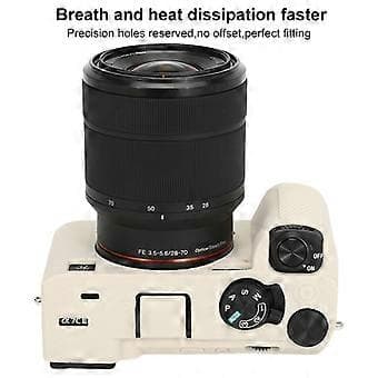 Litchi-tekstureret silikoneetui til Sony ILCE-7CM2 / A7C II / A7CR (Hvid)