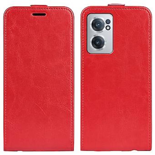 R64 Pysty Flip Nahkakuori OnePlus Nord CE 2 5G:lle (Punainen)