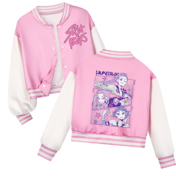 K-Pop Devil Hunter Barn Cropped Baseballjacka Set, Vardagskläder 140cm
