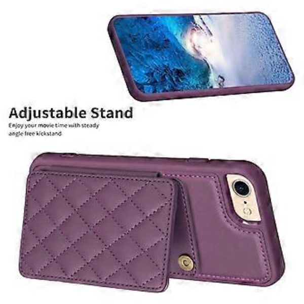 BF25 TPU-fodral med PU-läderbeläggning för iPhone 6/6s/7/8, med kortfack och stativ (Stil C)
