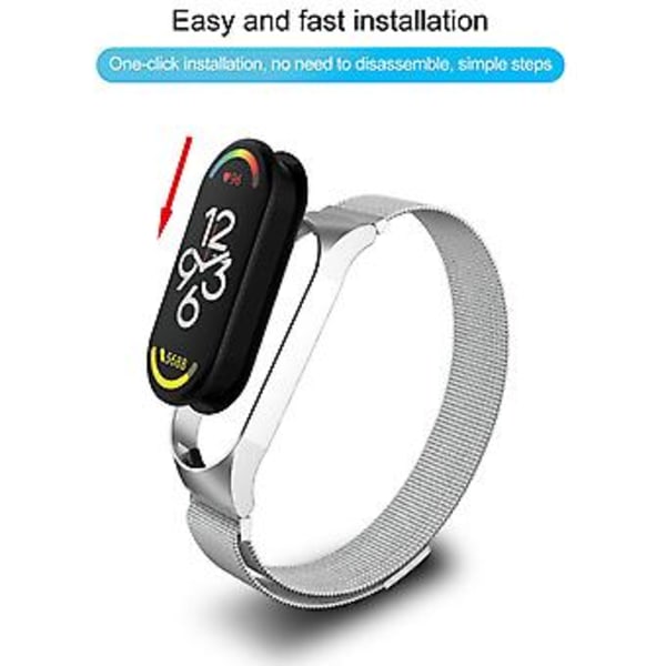 Metallband till Xiaomi Mi Band 7 (Lila)