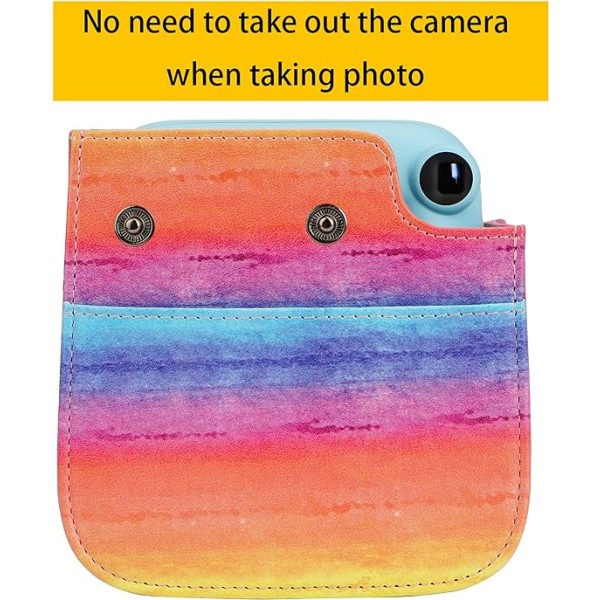 Syntetisk skinnveske for Fujifilm Instax Mini 11 Instant Camera med justerbar stropp og deksel