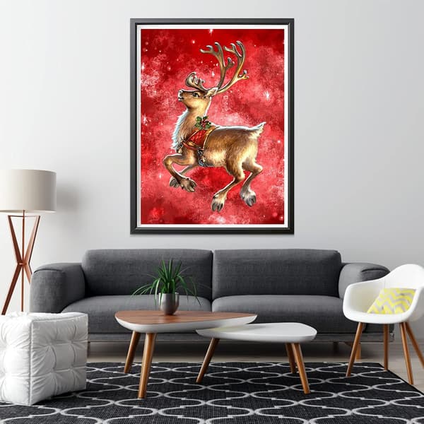 DIY Diamantmålning Jul Älg Djur Komplett Set, 5D Broderi