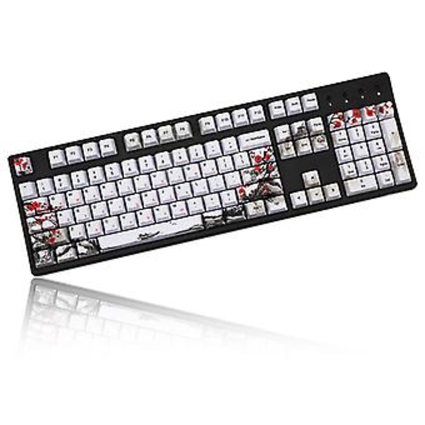 Plommonblom Ryska Tangentknappar PBT Sublimering Mekanisk Tangentbord Tangentknapp 110 Tangenter (Ryska)