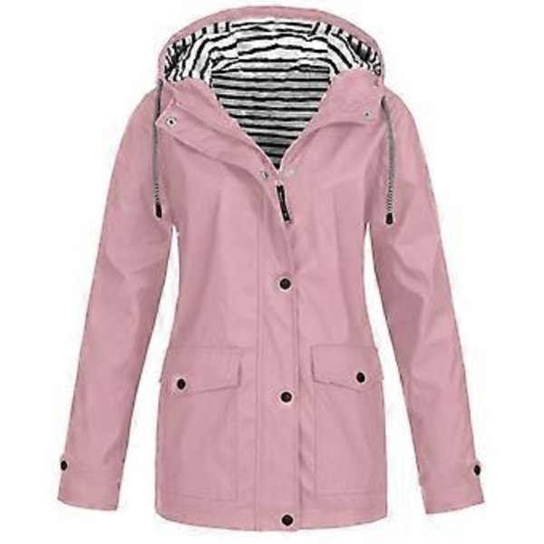 Forårs Dame Stor Størrelse Udendørs Vandtæt Jakke (XXXXL pink)