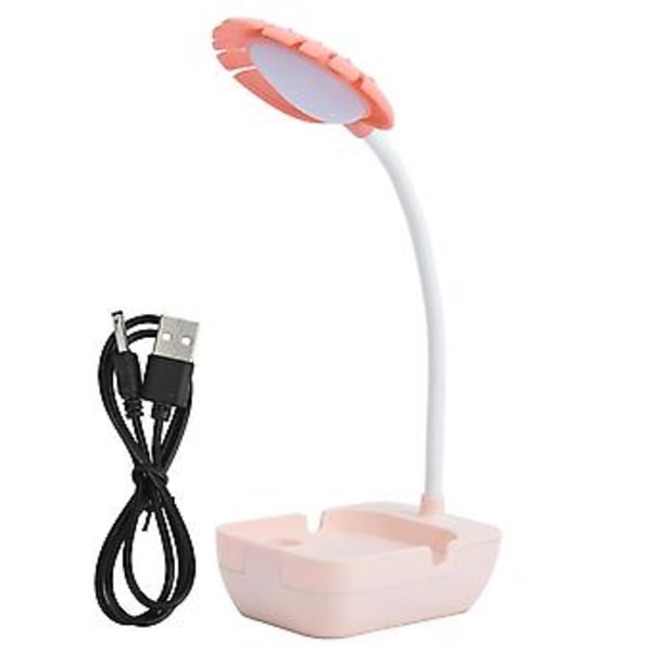 Bordlampe for barn, LED øyebeskyttelseslampe, genial bladformet lampe, USB oppladbar lampe, hvitt lys