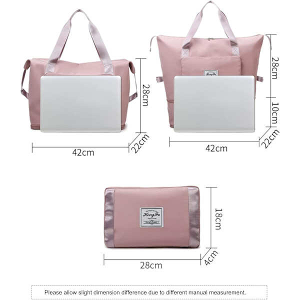 (Sakura pulver) Rejsetaske, Stor Kapacitet Foldbar Rejsetaske, Tør W